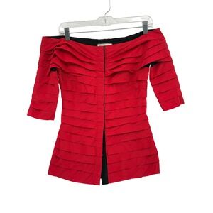 Ivan Grundahl Copenhagen Top Corset Pleated Women Size 44 Large Red‎ Whimsigoth